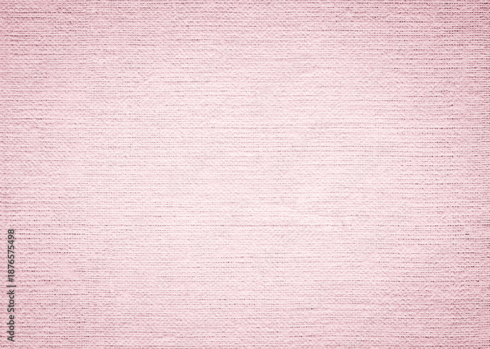 Fototapeta premium Pink pastel color paper canvas texture background. Natural linen paper surface texture for design. Watercolor paper rough frame.
