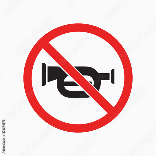 No Honking: Illustrative sign indicates No Honking to maintain quietude, conveying traffic regulation with a clear message and a universal symbol.