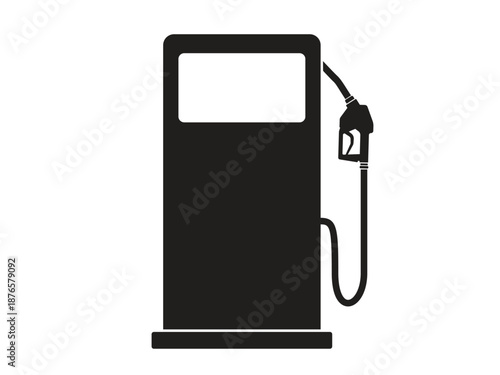 Black silhouette of a gas pump. Fuel service station. Vector illustration isolated on a white background