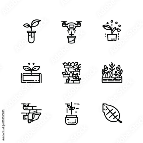  Minimalist Smart Farming Vector Symbols