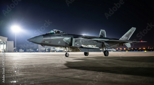 Obraz na płótnie China stealth fighter J-20 night