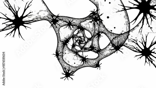 Abstract intricate neural network with branching connections, symbolizing thought and complexity.