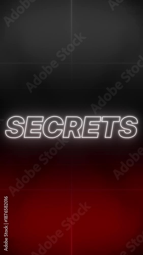 Secrets Text 80s Style – Retro Aesthetic Background vertical