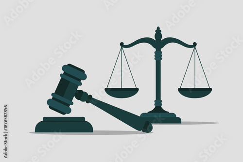Symbols of Law and Justice, legal system concept