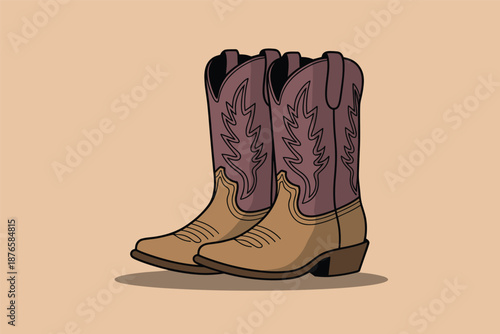 Classic Western Cowboy Boots Pair, western lifestyle concept