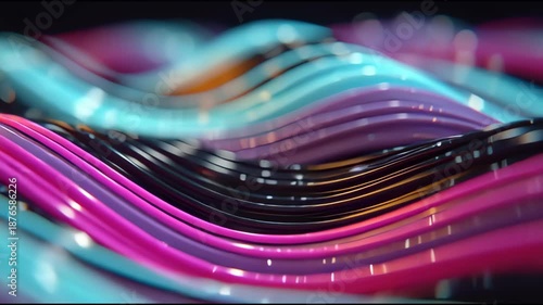 Wallpaper Mural Colorful, wavy strands intertwine in an abstract pattern, creating a vibrant, dynamic visual effect Torontodigital.ca