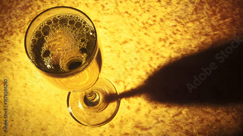 champagne. Elegant champagne flute with golden reflections, representing celebration and refined taste. bar promotions, beverage menus, designed for food & beverage menus and cafe branding.