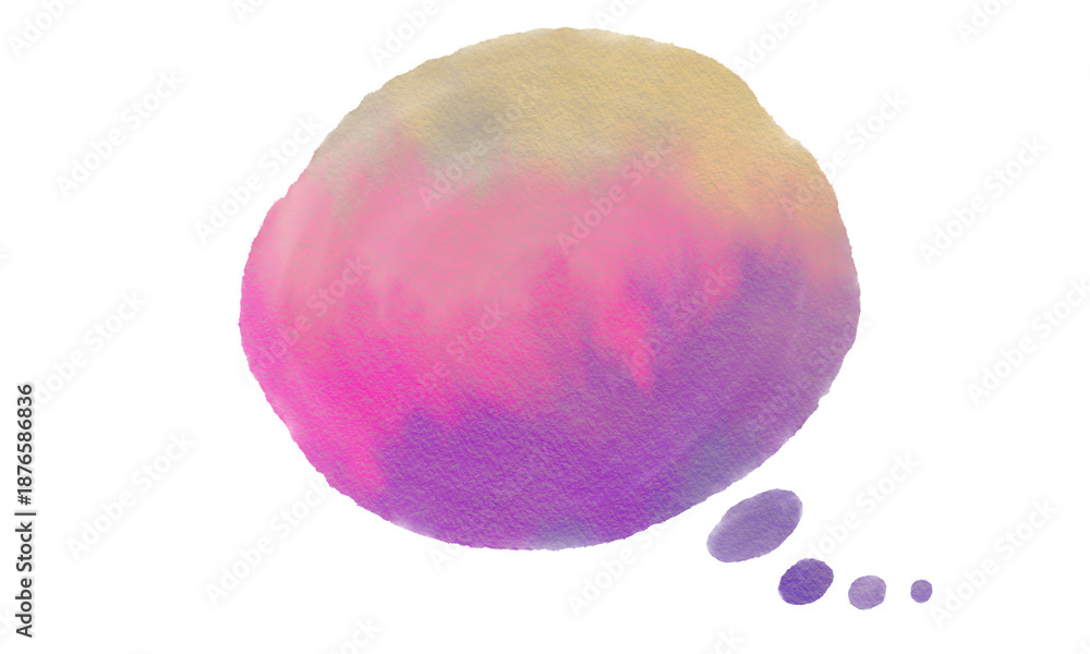 Fototapeta premium Hand Painted Gradient Watercolor Speech Bubble Clipart