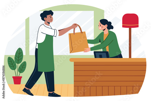 Small Business Owner Thanking Customer