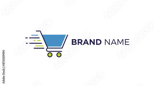 Speedy Shopping Cart Logo for Online Retail Business.