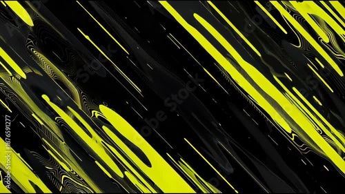 Wallpaper Mural Dynamic abstract pattern with bold yellow strokes against a dark background, creating contrast Torontodigital.ca