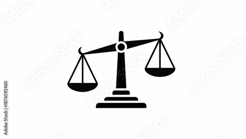 Symbol of justice and balance, scales of justice on a white background