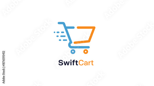 SwiftCart logo with a dynamic shopping cart icon.