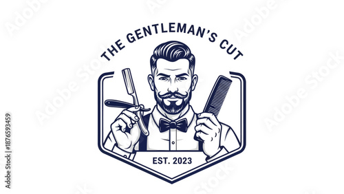 The Gentlemans Cut Barber Shop Logo Design.