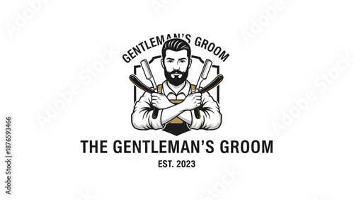 The Gentlemans Groom Barber Shop Logo Design.