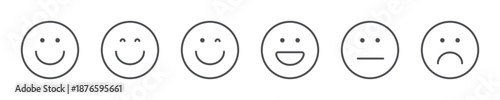 Set of emoticons, happy and sad emoji, different moods, good and bad mood. Vector. EPS10.