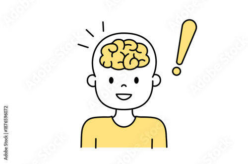 ひらめく脳のアイコンイラスト