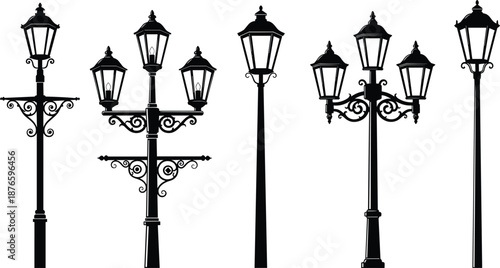 Set of children silhouettes in different standing poses, little boys and girls childhood figures collection, black vector isolated on white background, young kids.