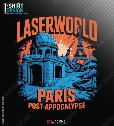 Laserworld Paris Post-Apocalypse – Dystopian Sci-Fi City Illustration