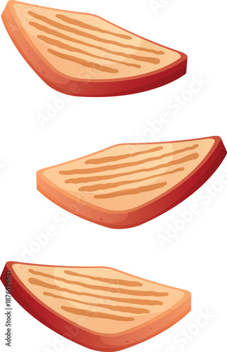 Delicious grilled toast for perfect grilled cheese sandwiches, cut into neat, symmetrical rectangles, ready to serve.