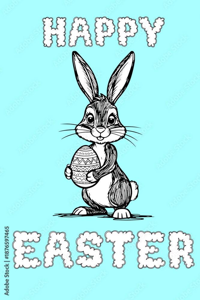 Fototapeta premium Easter card with the inscription 