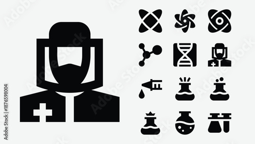 Laboratory and science icons set