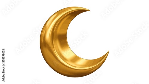 Golden Crescent Moon Shining Brightly in the Night Sky