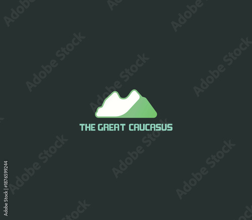 The minimalist logo “The Great Caucasus” is the perfect choice for tourism brands and souvenirs. Clean lines and natural colors convey the spirit of adventure and the beauty of the mountains. 