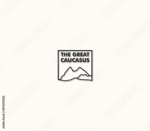 Stylish mountain badge logo inspired by the Caucasus. Great for tourism brands, travel guides, outdoor adventures and heritage-driven visual identities.