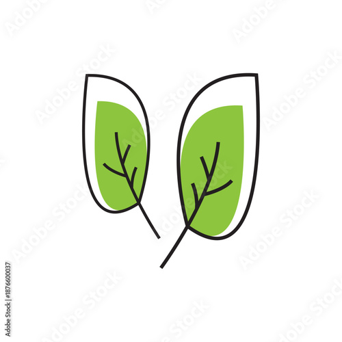 Eco icon green leaf vector illustration