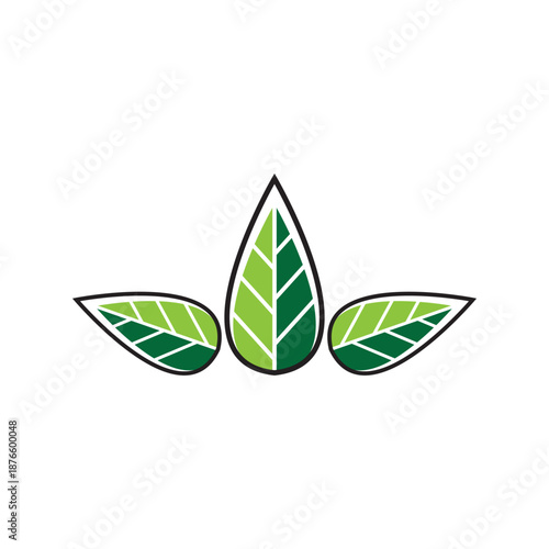 Eco icon green leaf vector illustration