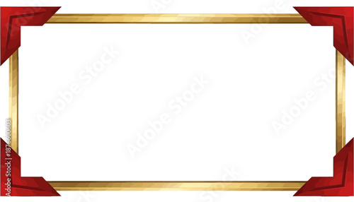 An ornate gold and red border frame surrounds a blank white space from a straight-on viewpoint.