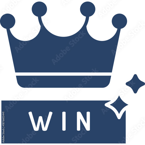 Win Crown Icon with Sparkles