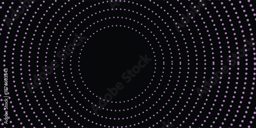 3D purple techno background. Big data visualization on dark space with dotted lines shape decoration. Modern graphic design element dots circle style concept for banner, flyer, card, cover or brochure