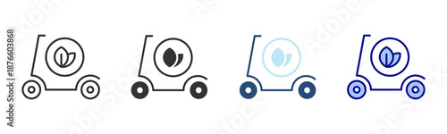 Electric Scooter Icon Set. Designed In Multi Style