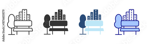 Green Park Icon Set. Designed In Multi Style