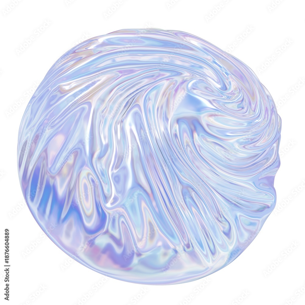Obraz premium 3D icon, abstract liquid paint effect, blurred gradient, iridescent waves, sphere graphic element, motion illustration, futuristic, color mix, 3D rendering