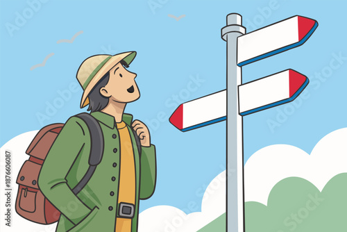 Traveler Lost Then Finds Way Sign