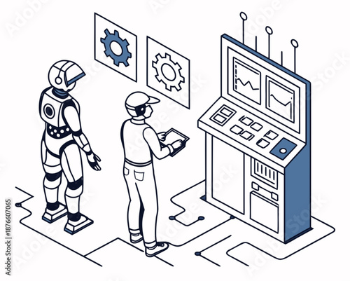 AI Robotics and Automation Technology Vector