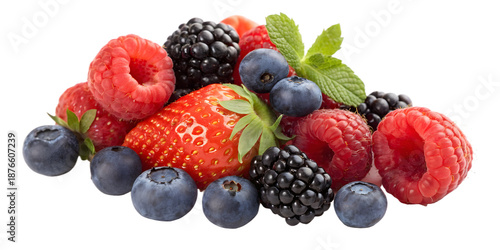 Fresh Mixed Berries Assortment Transparent Background