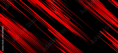 Glitch distorted grunge background. Noise destroyed texture. Red halftone dots blue color pattern gradient grunge texture background.