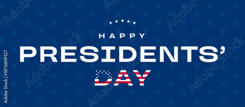 Happy President Day text, USA lettering typography banner