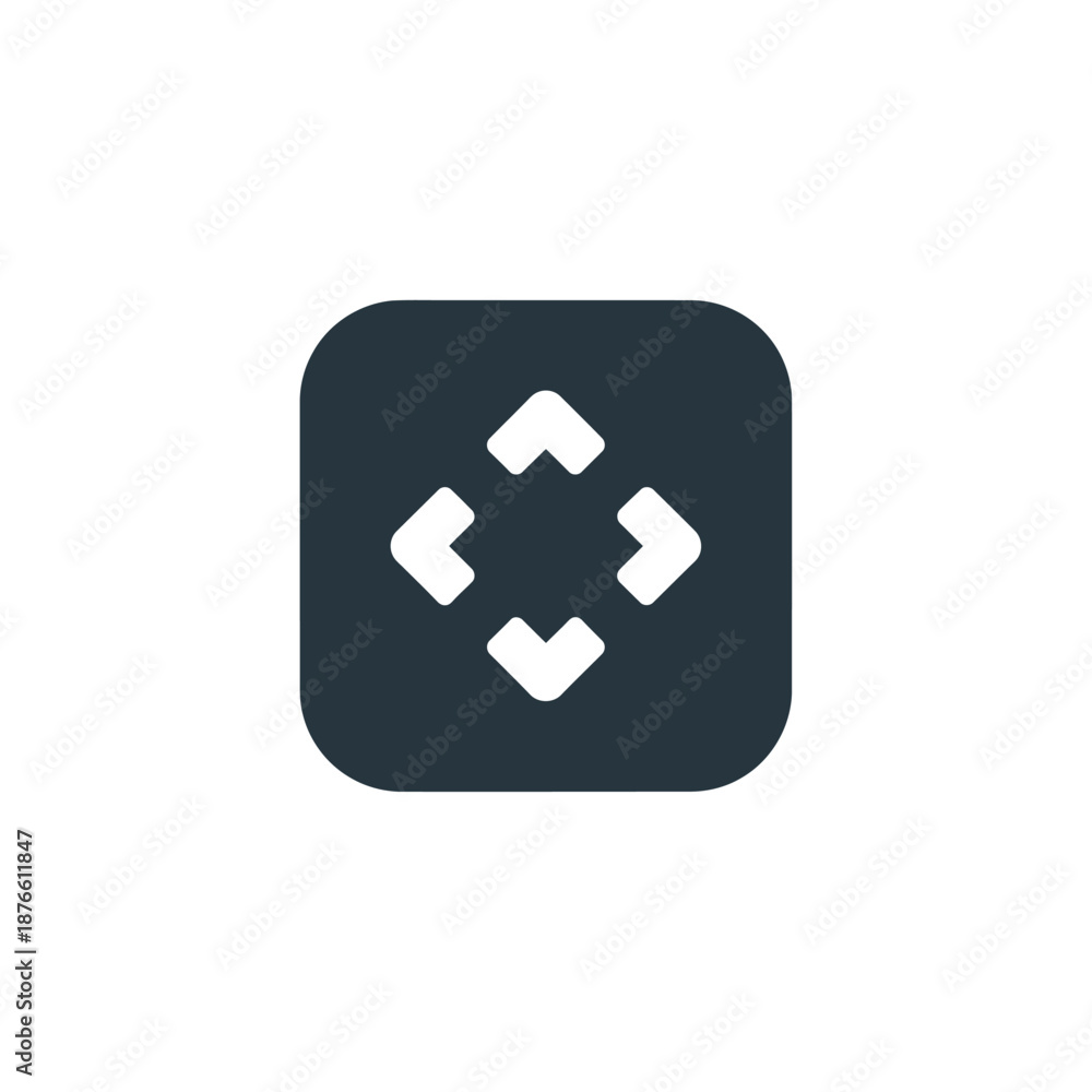 Obraz premium Minimalist icon design for application interface on dark background with white arrows