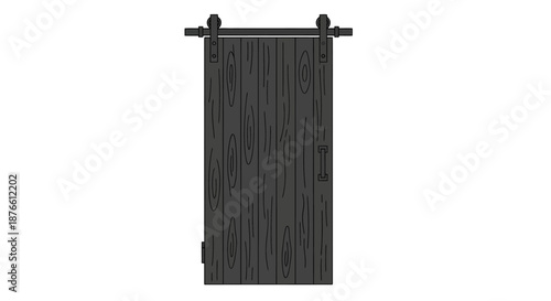 Black Barn Door with Sliding Hardware.