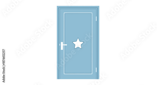 Blue Safe Door with White Star.