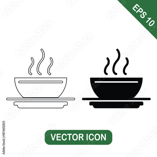 Steaming Hot Bowl Icon Set