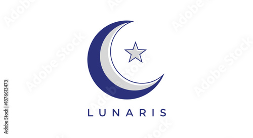 Lunaris Logo Crescent Moon Star Symbol.