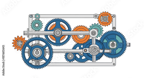Mechanical Gears and Cogs in Motion.
