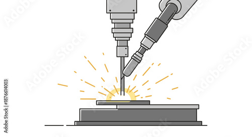 Welding Machine Welding Metal with Torch.