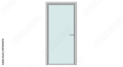 White Metal Door with Silver Handle.